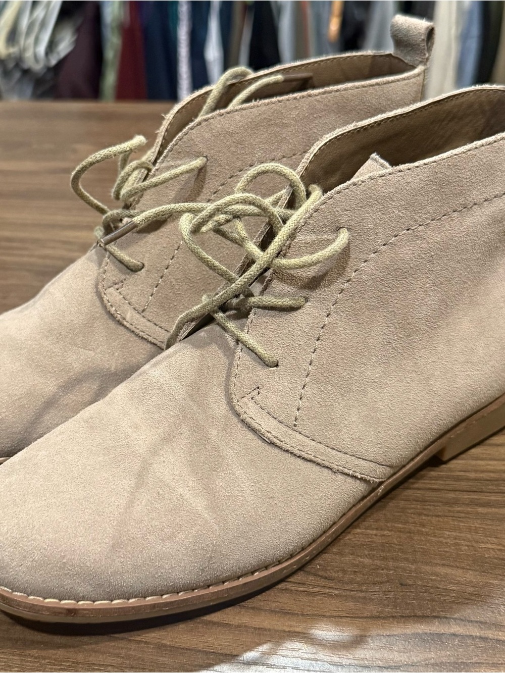 White Mountain Taupe Suede Lace-Up Ankle Booties